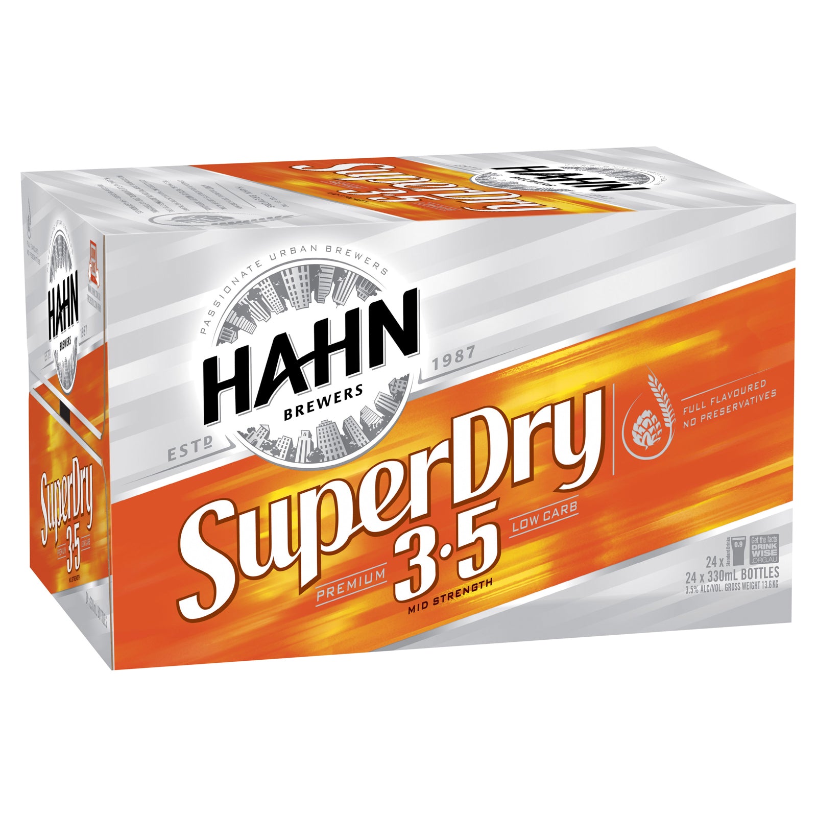 Hahn Super Dry 3.5 Carton- 330 mL Bottles