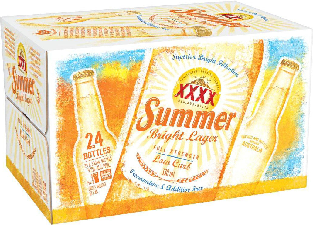 XXXX Summer Bright Lager - 330 mL Bottles